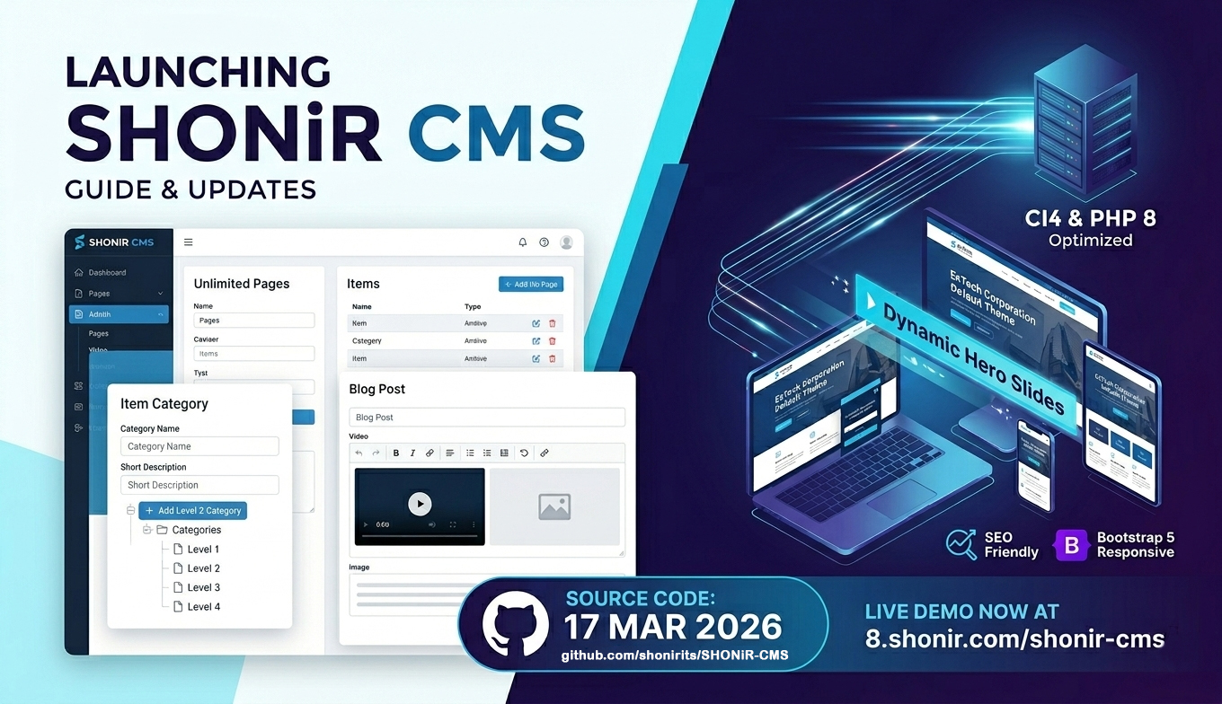 Introducing SHONiR CMS – Unlimited Power, Open Source Freedom & Modern Web Control